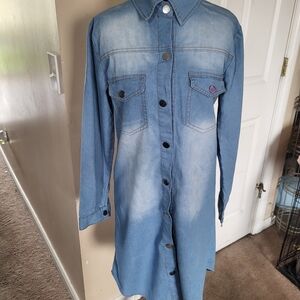 Denim Button-Up Shirt Dress